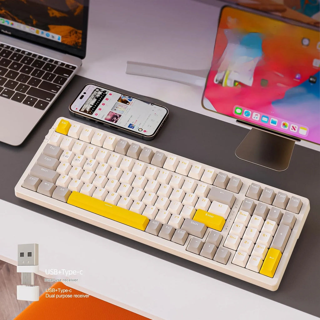 Free Wolf K96 Bluetooth dual-mode mechanical keyboard with compact layout and red switches