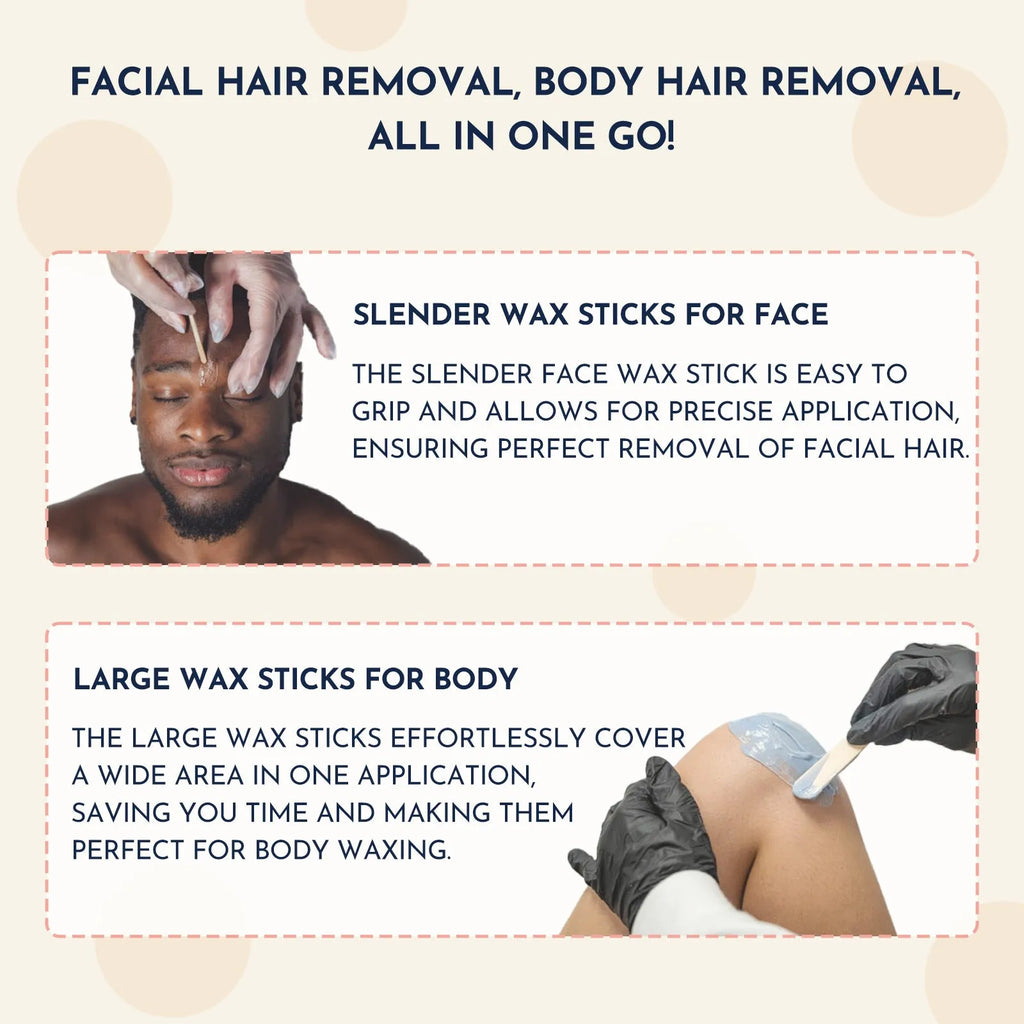 27 piece hair removal wax kit with four colour wax beads, heating machine, and application sticks