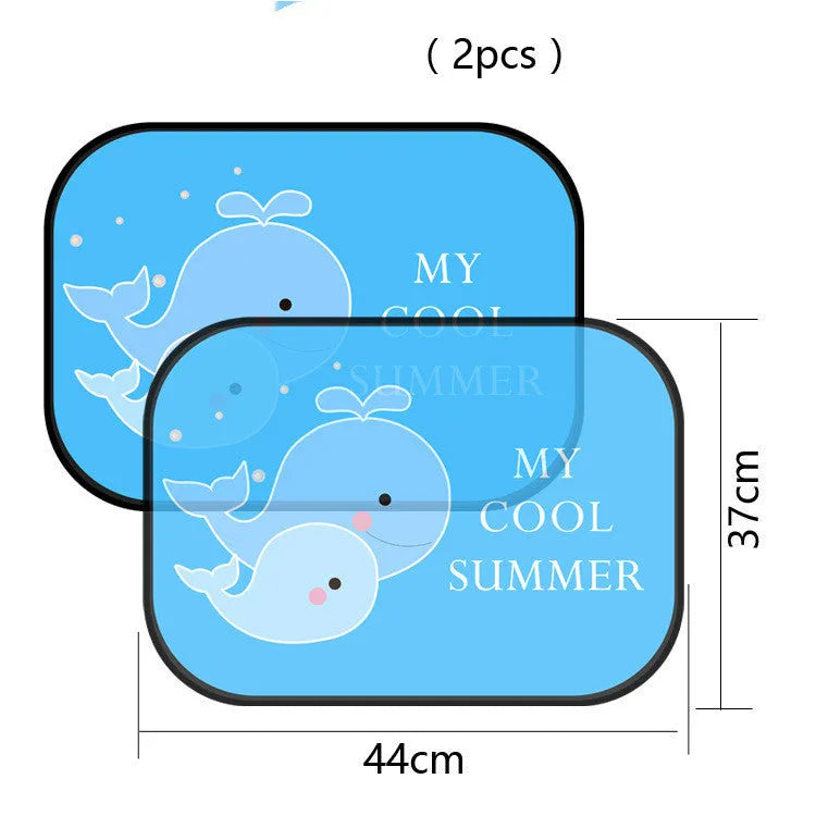 Electrostatic adsorption car side window sunshade with nylon mesh material in animal pair sizes