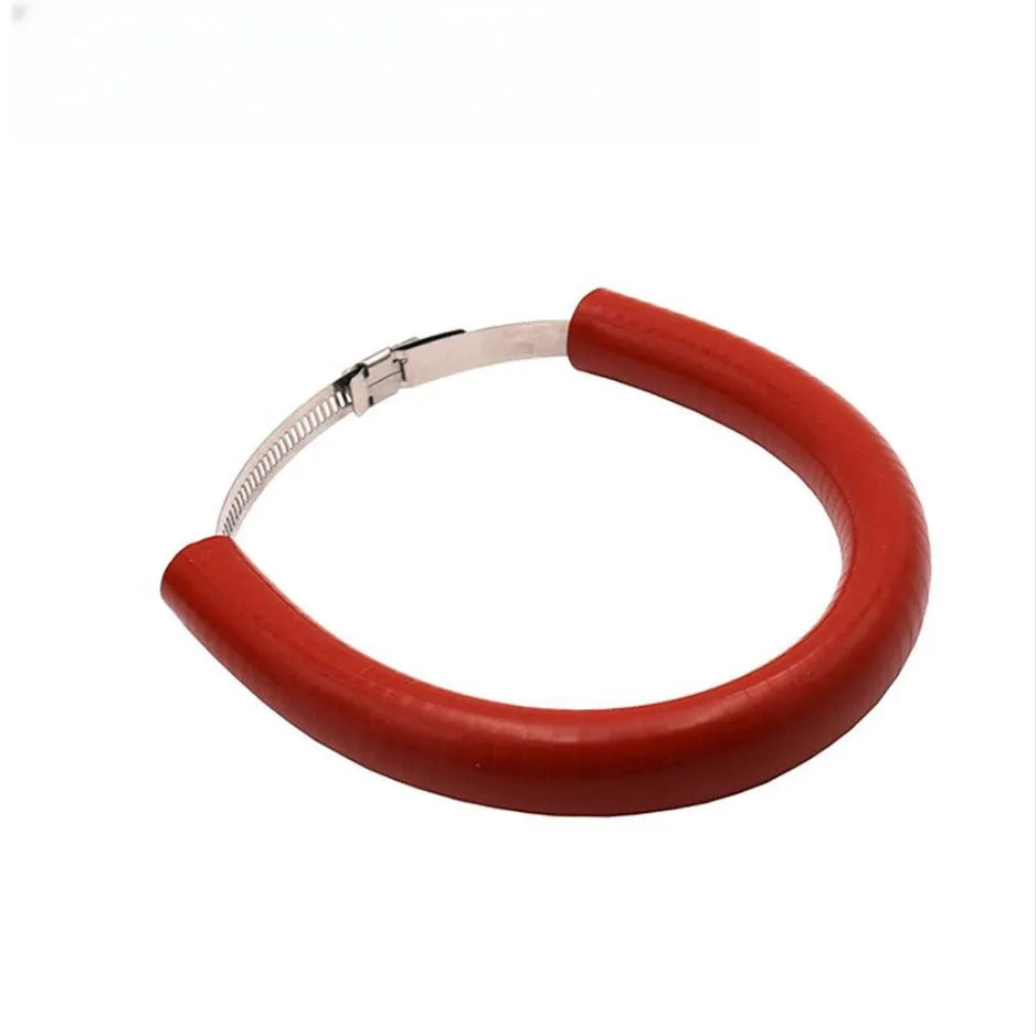 Universal motorcycle exhaust pipe gasket in black, blue and orange colours
