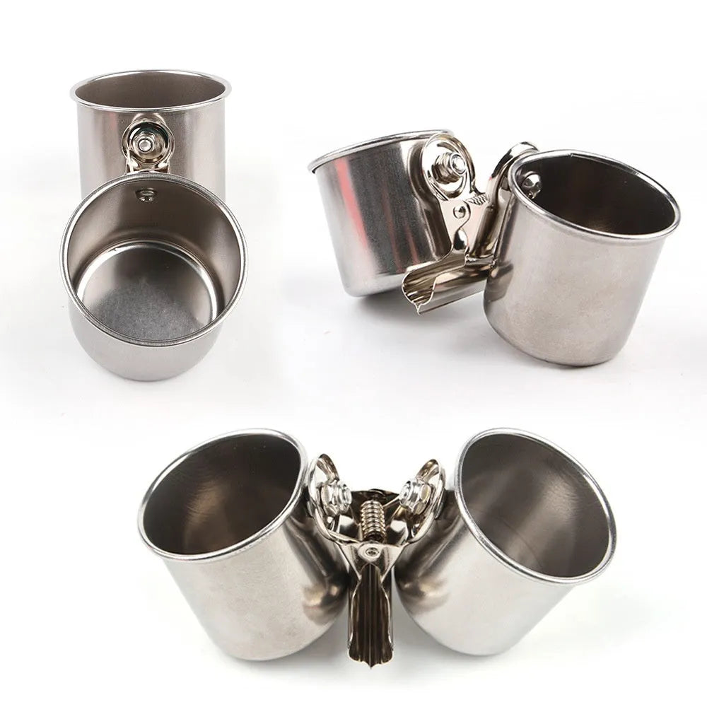 Stainless steel outdoor bird feeder cage food container