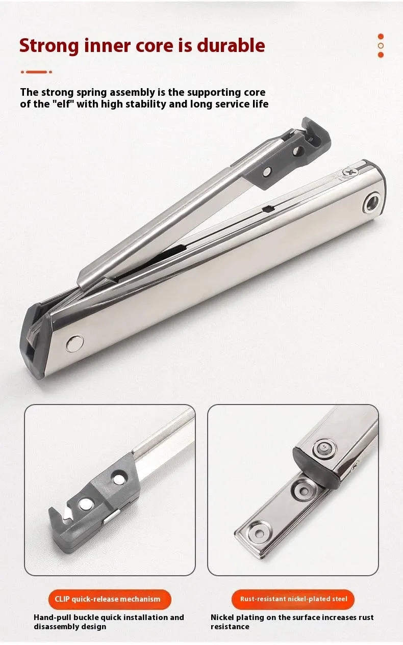 Cold rolled steel CRS tatami cabinet support rod with spring jackstay mechanism