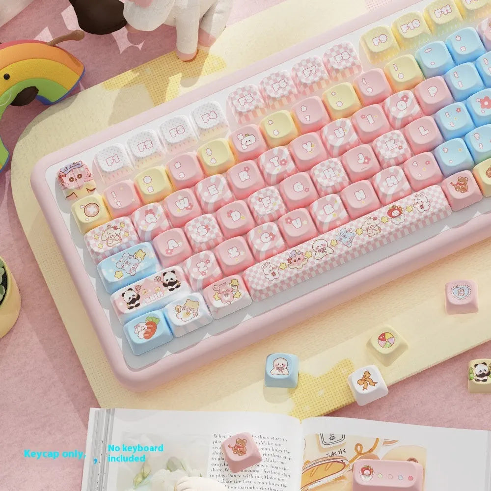 Clip Doll PBT mechanical keyboard key cap set with sublimation printed doll designs for complete keyboard customisation