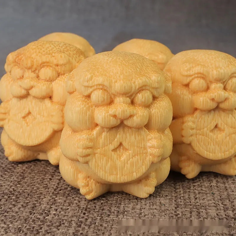 Solid natural bamboo carving ornament with Take Money design measuring 4.5cm tall