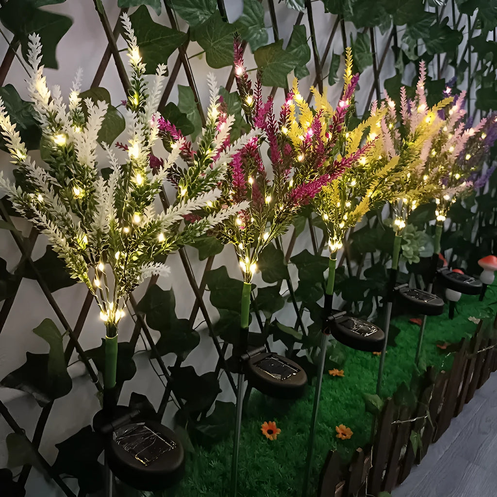 74cm tall solar-powered flower-shaped garden light with LED illumination for outdoor courtyard decoration