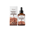 30ml glass bottle of sandalwood fragrance essential oil with dropper.