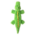 Green crocodile plush dog toy with no stuffing for aggressive chewers