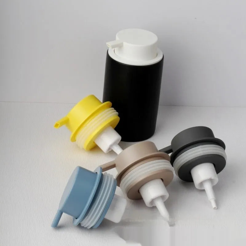 ABS plastic foam pump dispenser with large push head for facial cleansers in metallic finishes