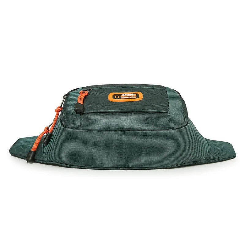Large capacity waterproof slanted chest bag in nylon with adjustable shoulder strap