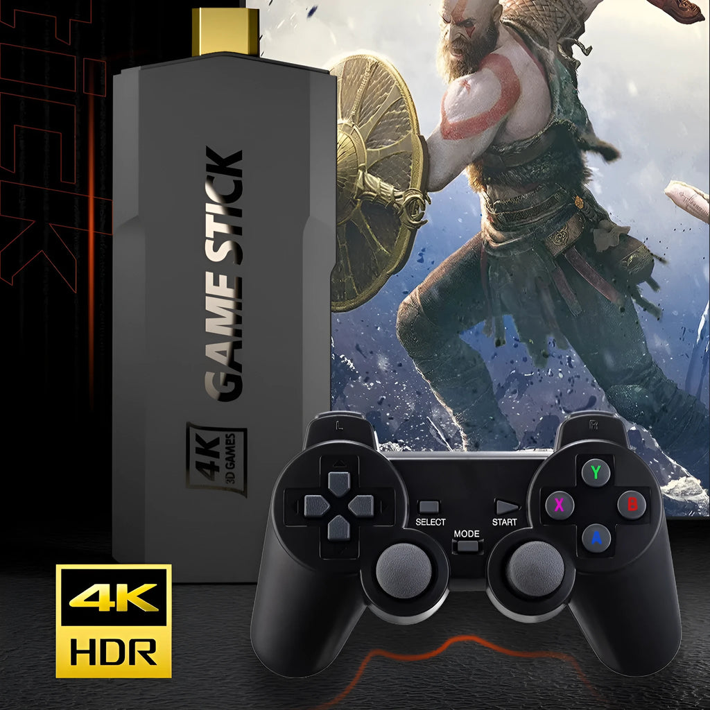 Open-source wireless TV game console in E-sports style with HDMI cable and handle.