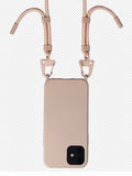 TPU cross-body lanyard phone case in black for iPhone with anti-fall protection