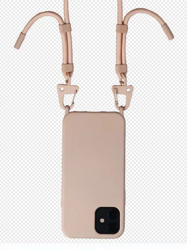 TPU cross-body lanyard phone case in black for iPhone with anti-fall protection