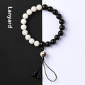 11mm bodhi bracelet with White Corypha umbraculifera Blackwood eight-diagram beads in retro style