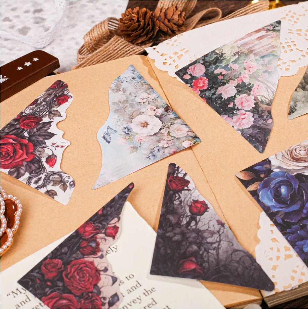 DIY hand account notes bookmark set showing twenty printed designs in six colour variations on light paper