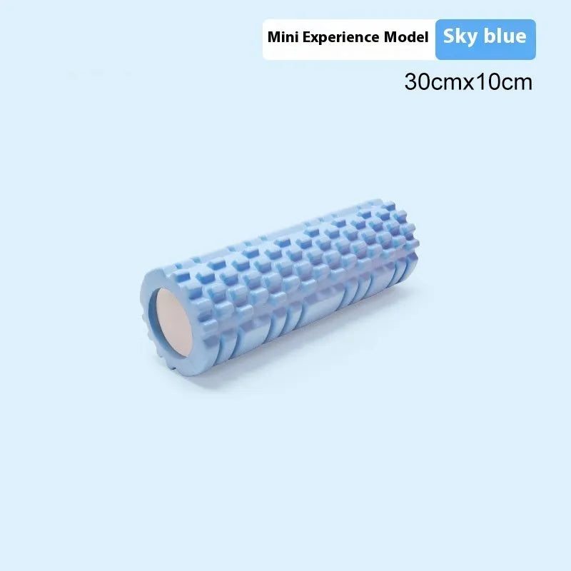 EVA foam roller in black colour showing cylindrical shape for fitness and muscle recovery exercises