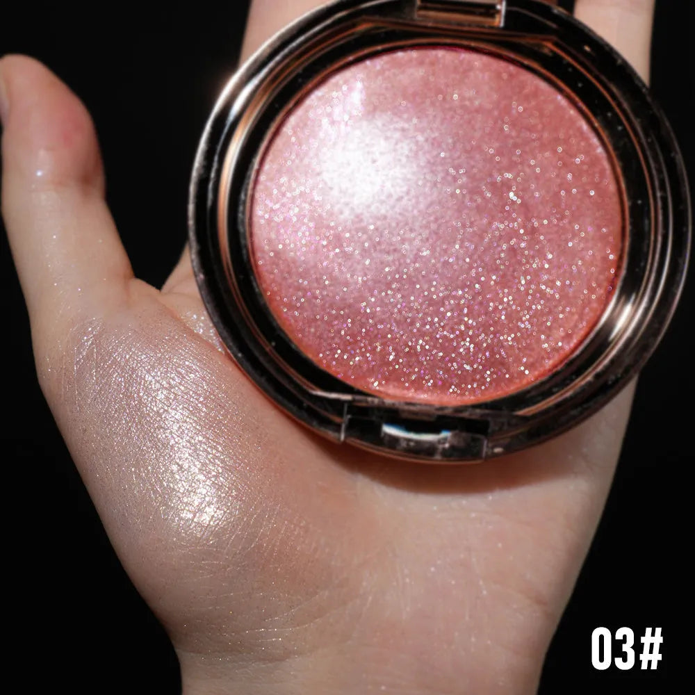 Jar of C-F019 Shining High Gloss 4D nail art glitter powder with sparkling particles.