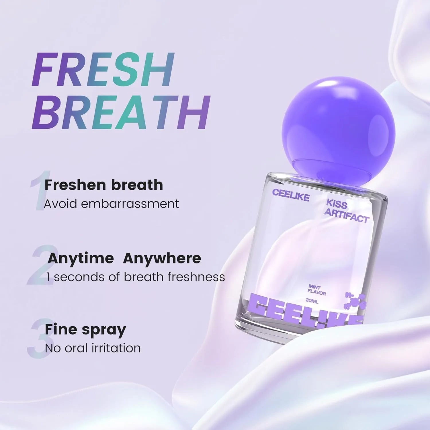 20ml portable probiotics oral spray bottle with spray nozzle for hydrating oral care