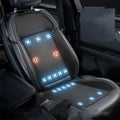 Black car seat cooling pad with ventilation system and USB connection cable