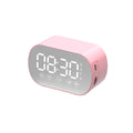 Multifunctional Wireless Bluetooth Speaker Mirror Mini with FM Radio Alarm Clock, 3W Output, 40mm Speaker, TF Card Support, USB Charging, in Black Pink White