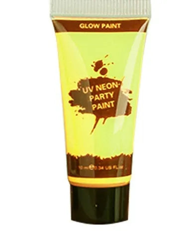 25ml tubes of neon face and body paint in red, yellow, green, purple, orange, and pink colours