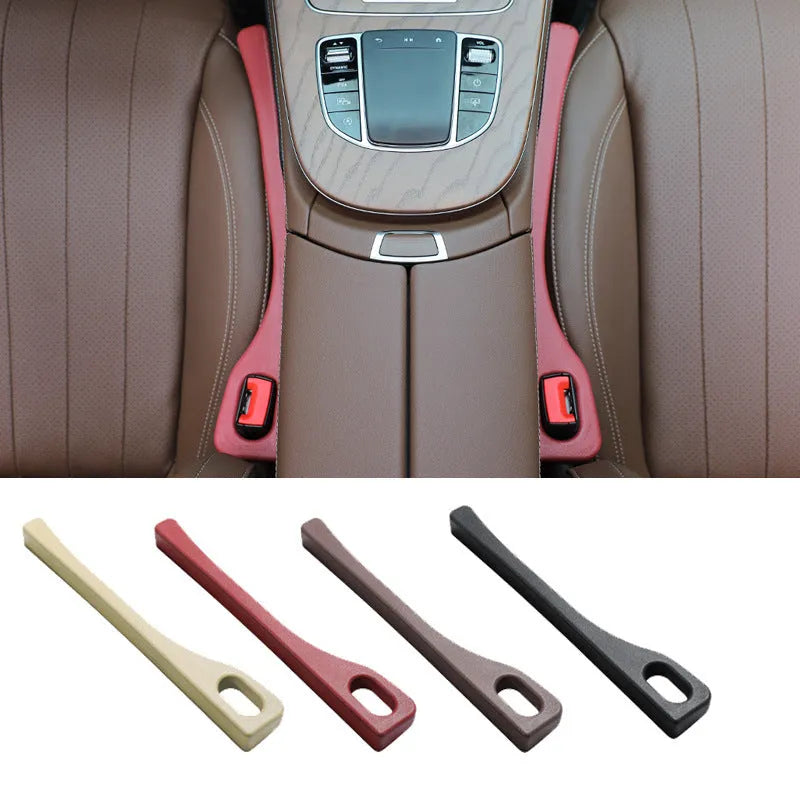 Flexible polyurethane car seat gap filler strip in available colours.