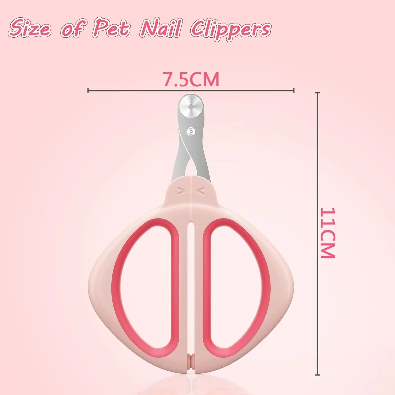 Blue cat nail clipper with a round positioning hole guide and non-slip handle.