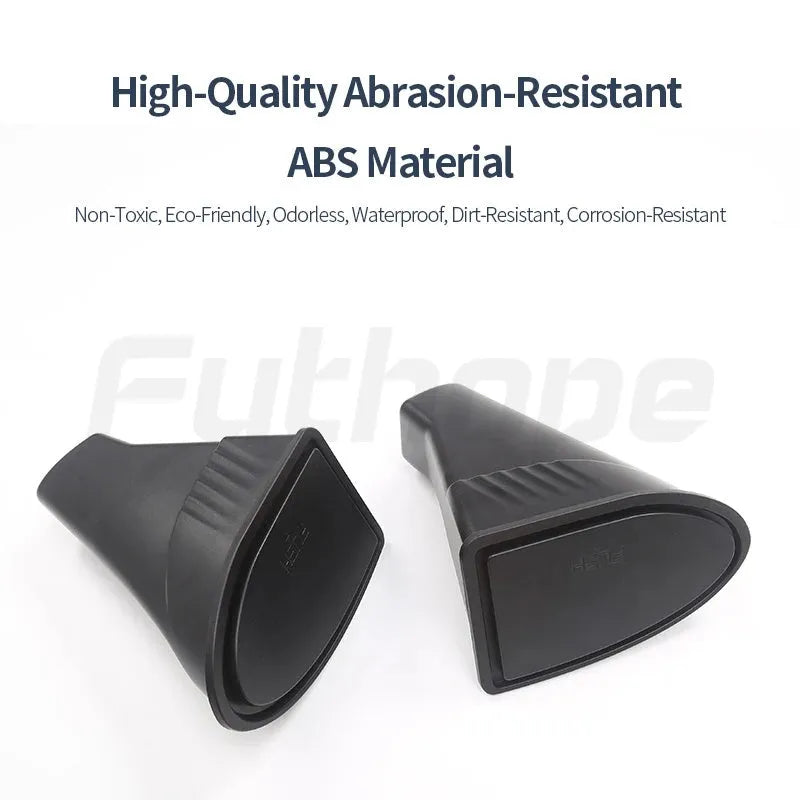 Black car door storage boxes for Tesla Model Y front doors, waterproof ABS construction