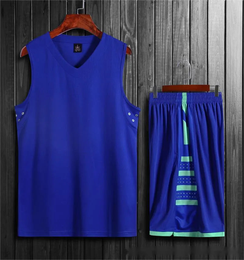 Black and white unisex sports vest and pants set for basketball training and fitness