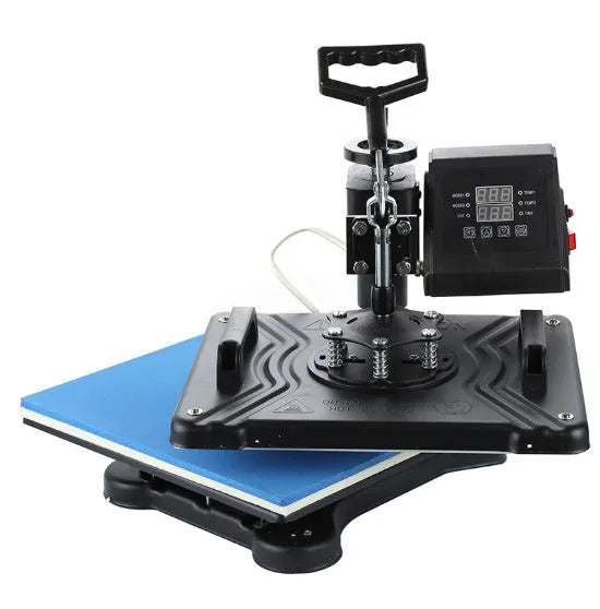 Black thermal transfer printing machine for T-shirt tablet applications with 70x70x35cm dimensions
