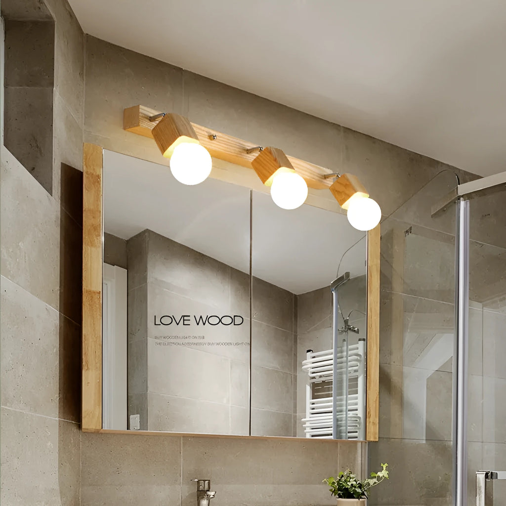 24cm single-head mirror cabinet LED wall lamp on a white wall