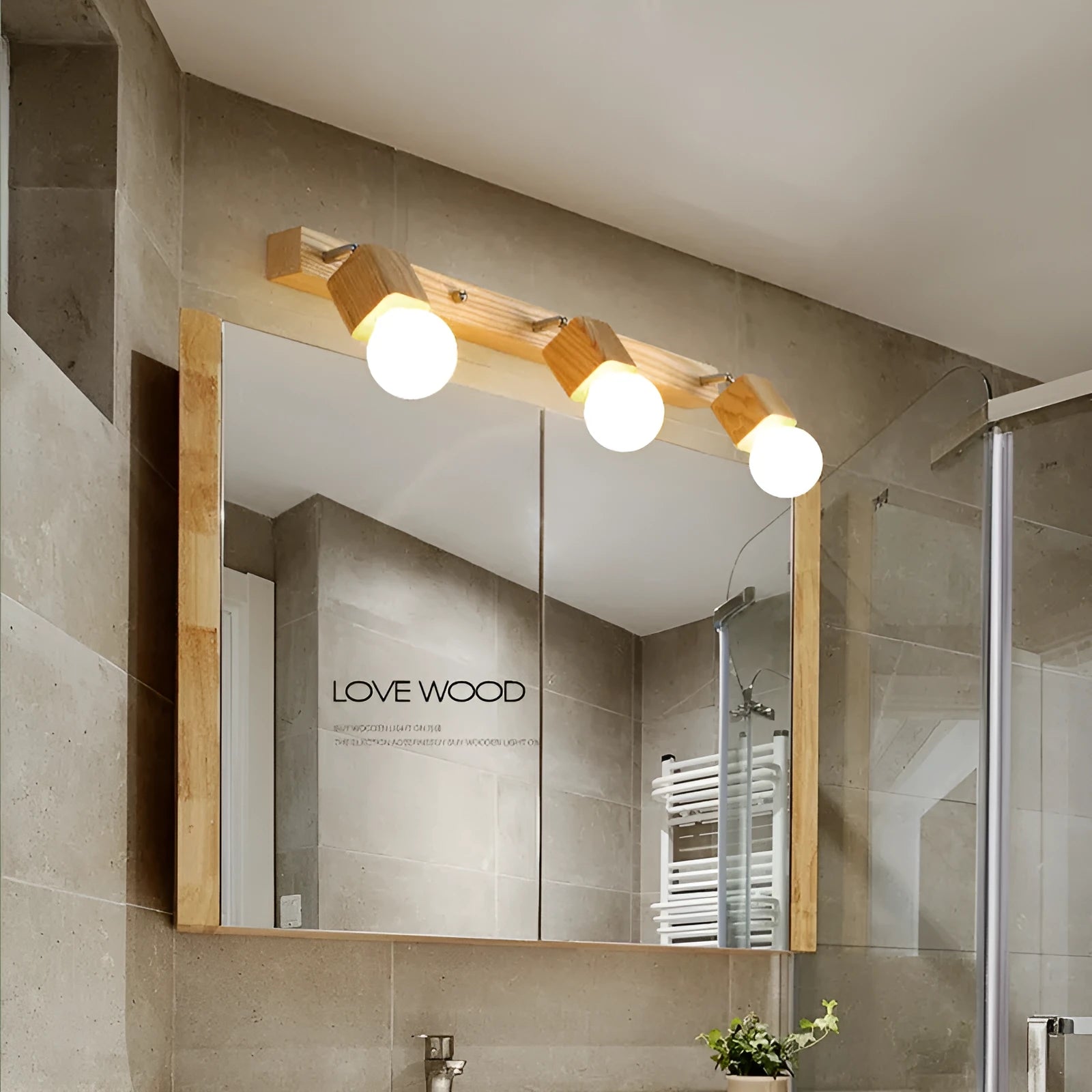 24cm single-head mirror cabinet LED wall lamp on a white wall