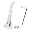 Aluminium electric scooter foot brace accessory in black, white, and grey colours with mounting screws