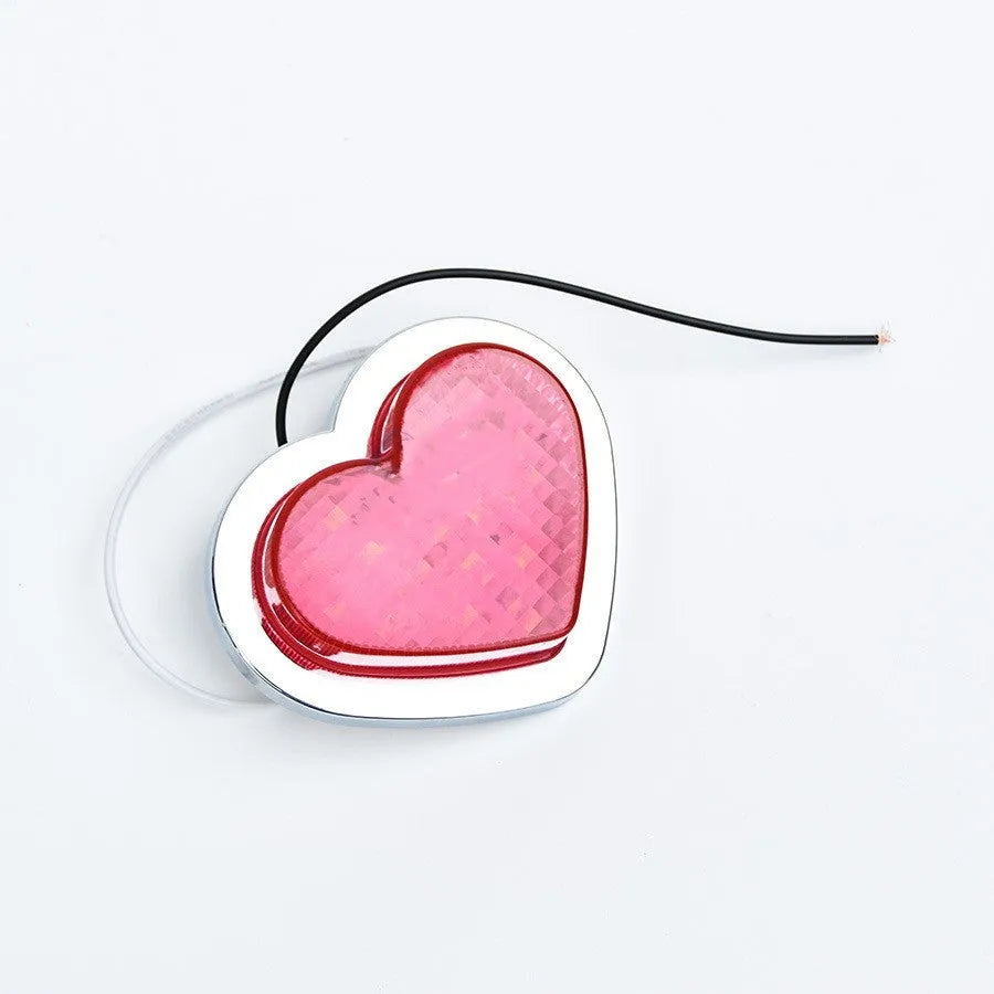 Heart-shaped 12V LED automotive fender sidelight in multiple colour options for vehicle customisation