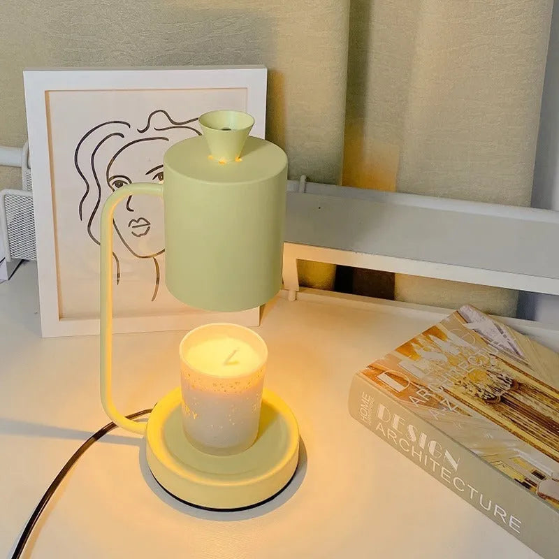 European-style aromatherapy melting wax lamp with dimmer switch in white or yellow colour options