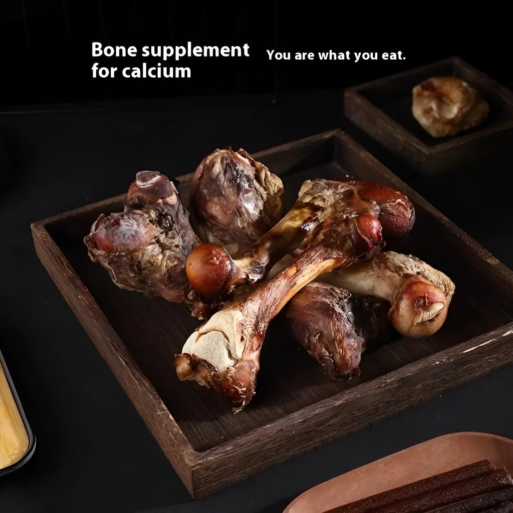 Puppy dental chew toy for teeth cleaning with calcium supplement in roasted ox bone flavour