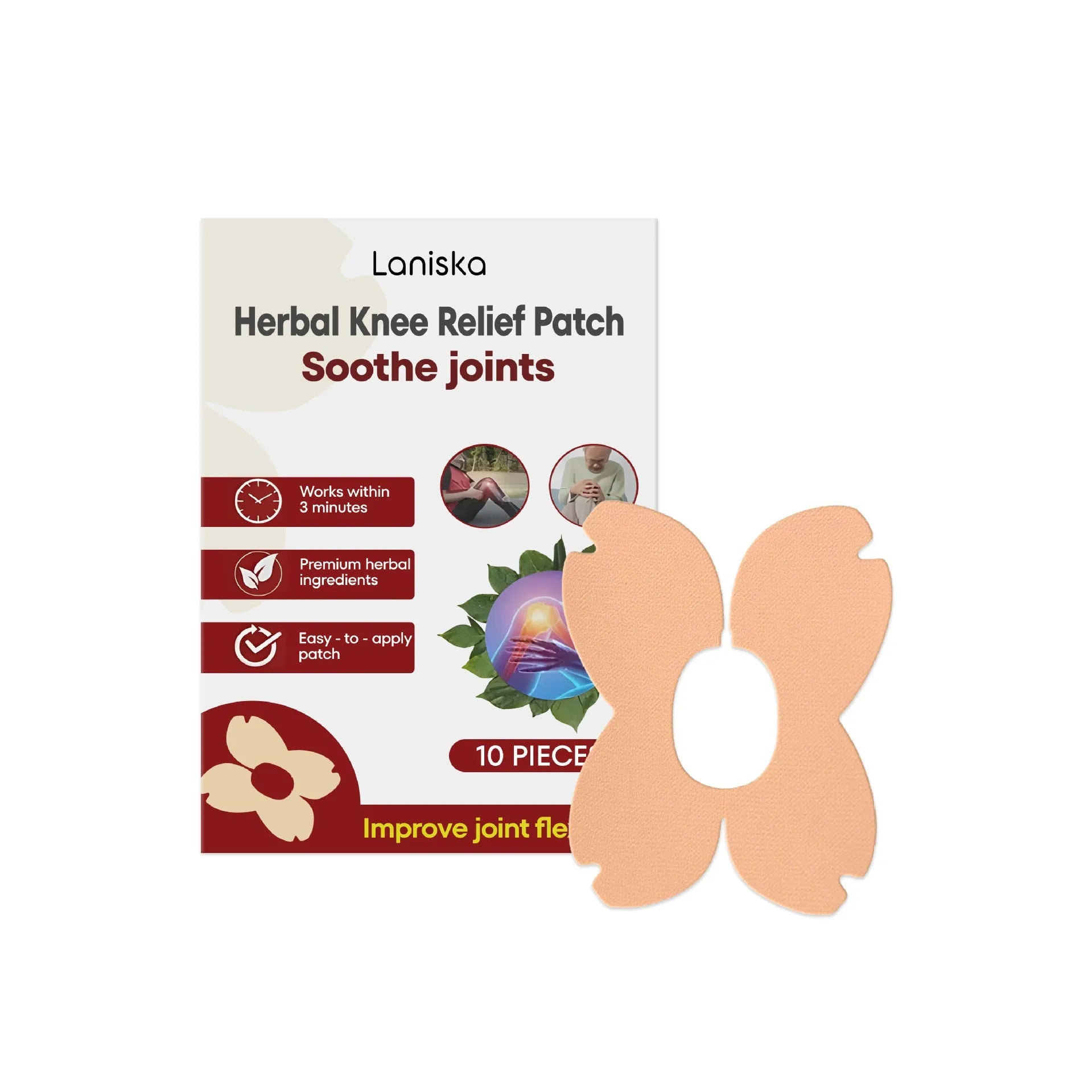 Pack of 10 herbal moxa leaf and menthol joint care adhesive bandages