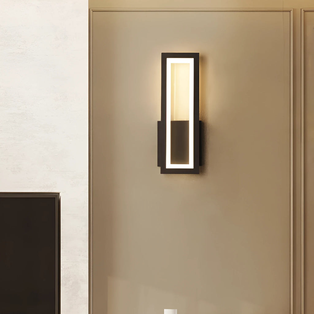 Modern Nordic style corridor wall light with PVC shade in black, available in two length sizes.