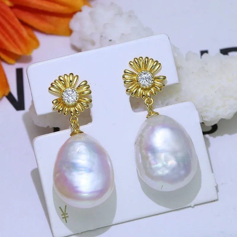 S925 sterling silver baroque floral earring ring holder in silver or gold finish for jewellery organisation