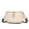 Soft PU leather women's messenger bag in saddle shape with crossbody strap.