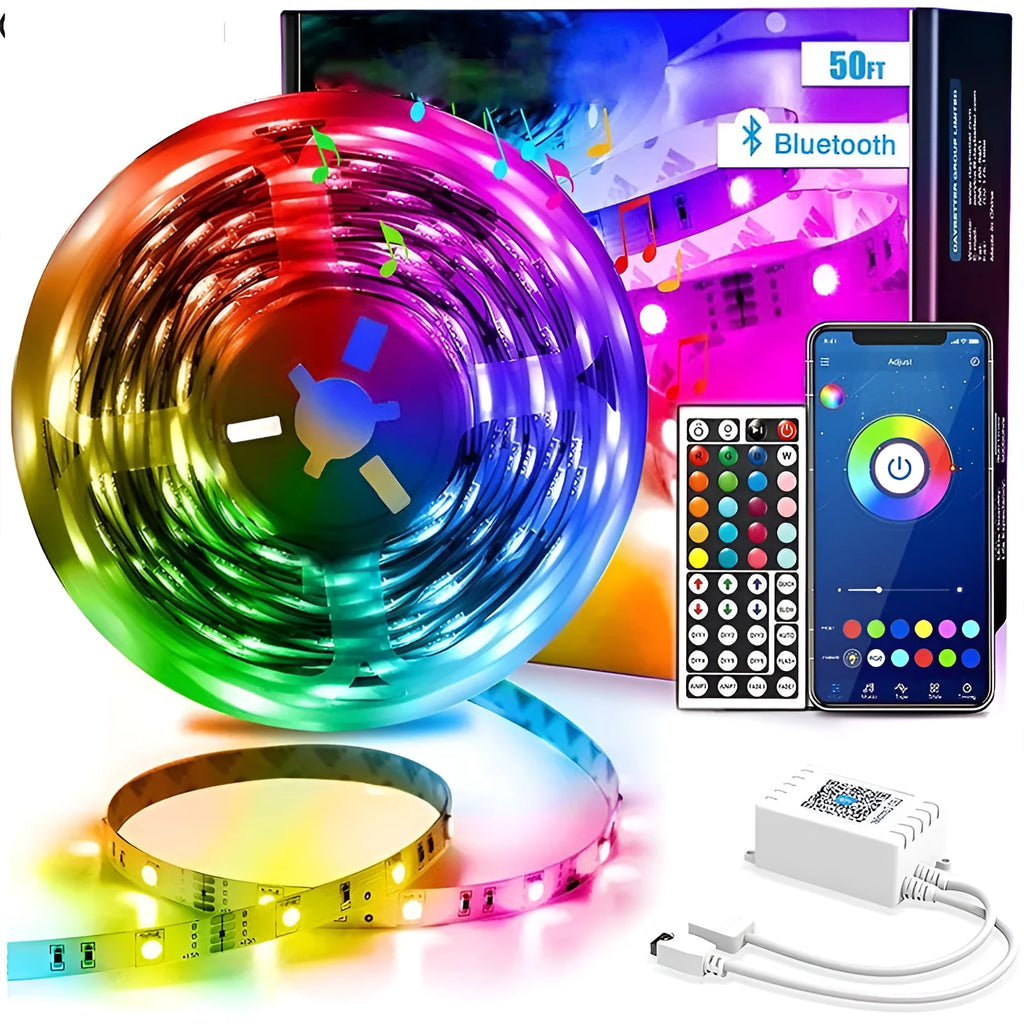 5050 RGB Bluetooth LED strip light with remote control and waterproof epoxy coating option