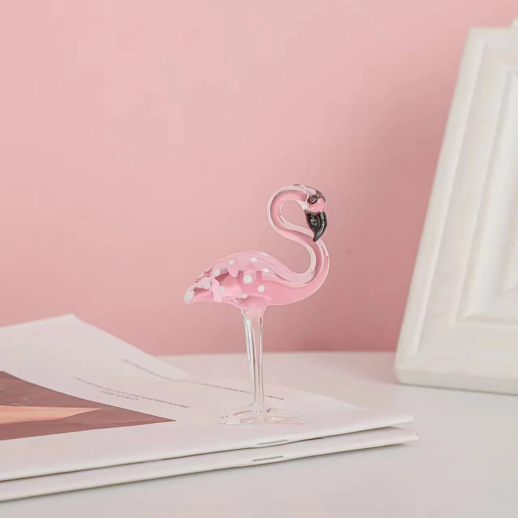Pink crystal flamingo decorative ornament with modern style for home and gift use