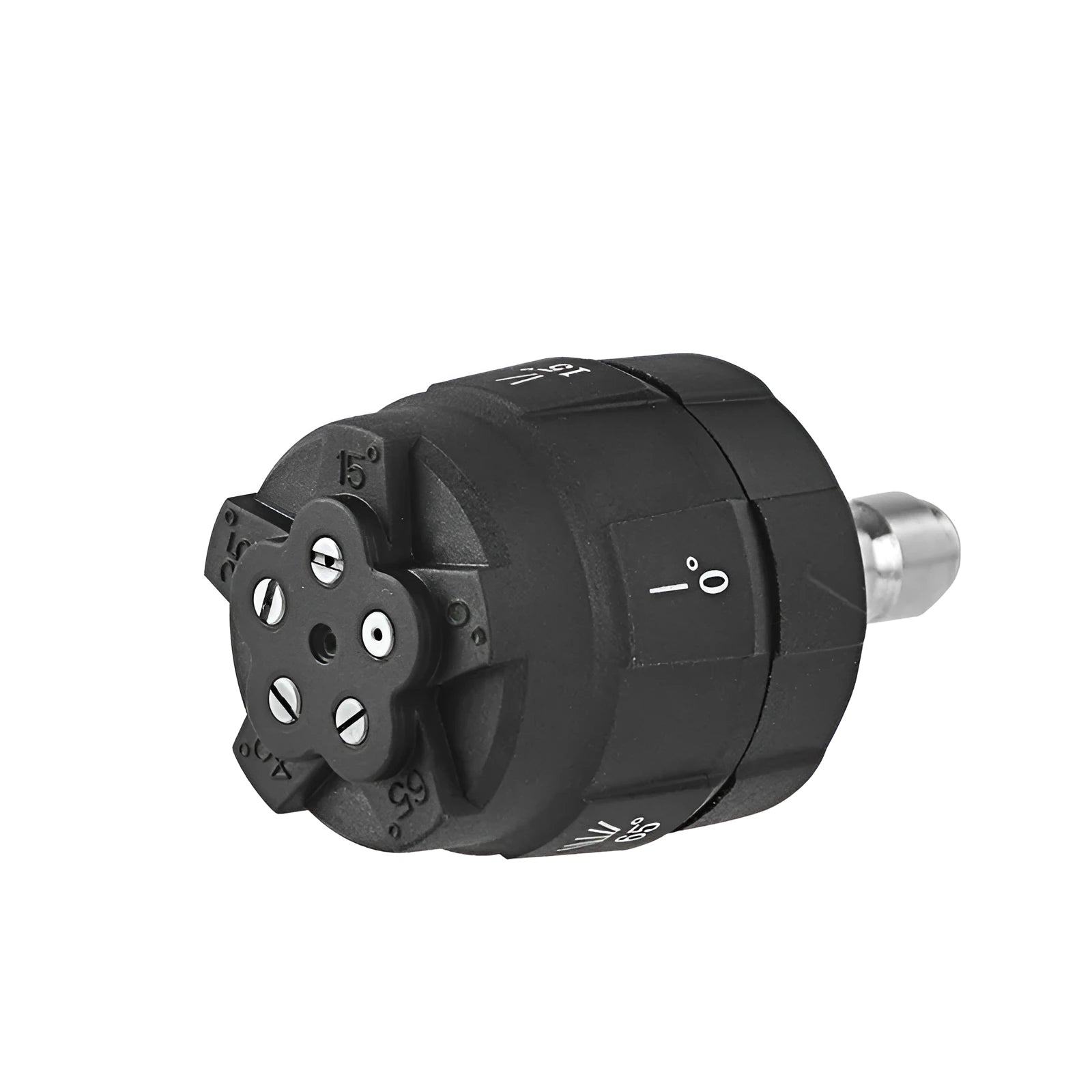Five-in-one high-pressure water gun spray nozzle made from black engineering plastic