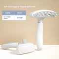 Stainless steel double-row dog grooming comb in azure light blue colour