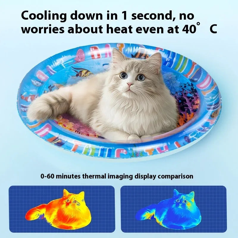 PVC pet water cooling mattress for cats in 100cm and 65cm sizes