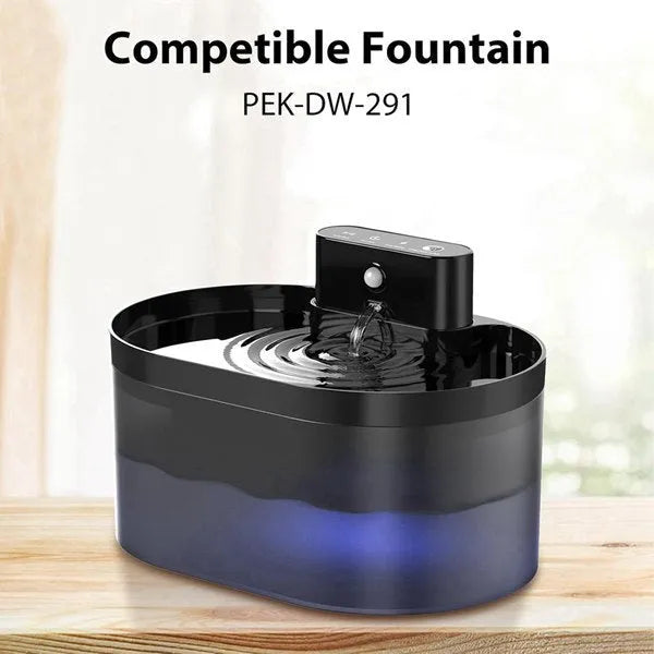 Cat water fountain filter element made of carbon fibre, includes sponges, for 2.2L fountains