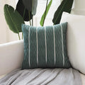 Striped velvet cushion cover 45x45cm in wine red colour with reversible solid side