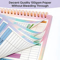 B5 size spiral-bound budget notebook with a PP plastic cover, open to show lined pages.
