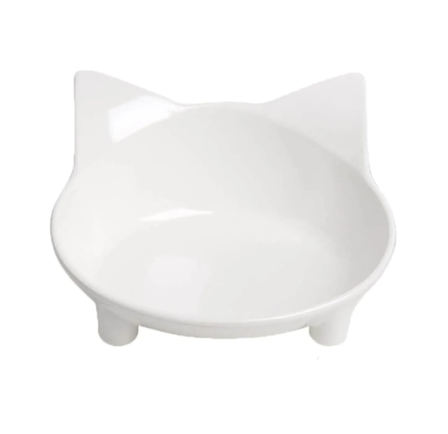 Black shallow melamine pet food bowl with non-slip rubber base on a wooden surface.