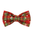 Green background snowflake Christmas pet collar set with dog leash bow and vest in cloth material
