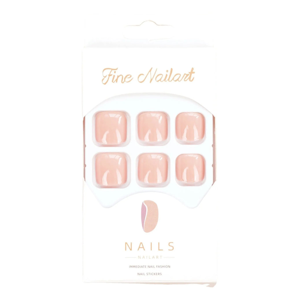 Skin colour J-52 design plastic artificial toe nail stickers with adhesive glue